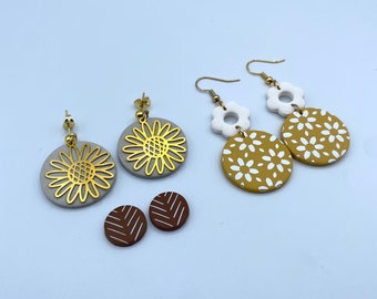 October 2022 Clay Earring Box, clay earrings, neutral clay earrings,  clay earrings