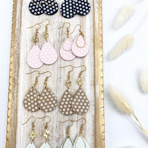 Meadow Daisy Spring Clay Earrings/ handmade clay earrings/ clay earrings / daisy drop clay earrings