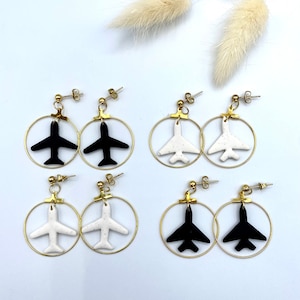 Aviation clay earrings, Airplane / jet earrings, pilot earrings, aviation earrings, Air Force earrings