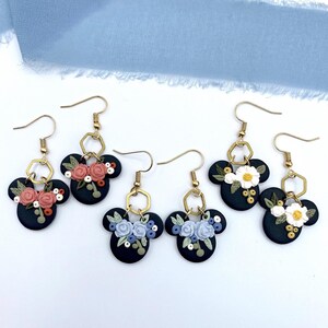 Floral Crown Ears earrings/ clay earrings, floral clay earrings, clay earrings