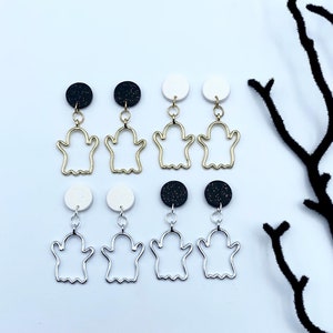 Hollow Ghost Dangle Earrings, Halloween Earrings, Ghost Earrings, Spooky Earrings