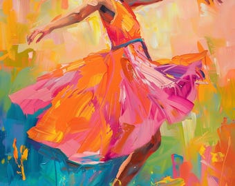 Abstract Dancer Oil Painting: Modern Figurative Canvas Art by Pai Mare