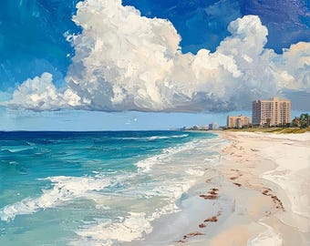 Coastal Ocean Painting: Textured Beach Wall Art by Pai Mare