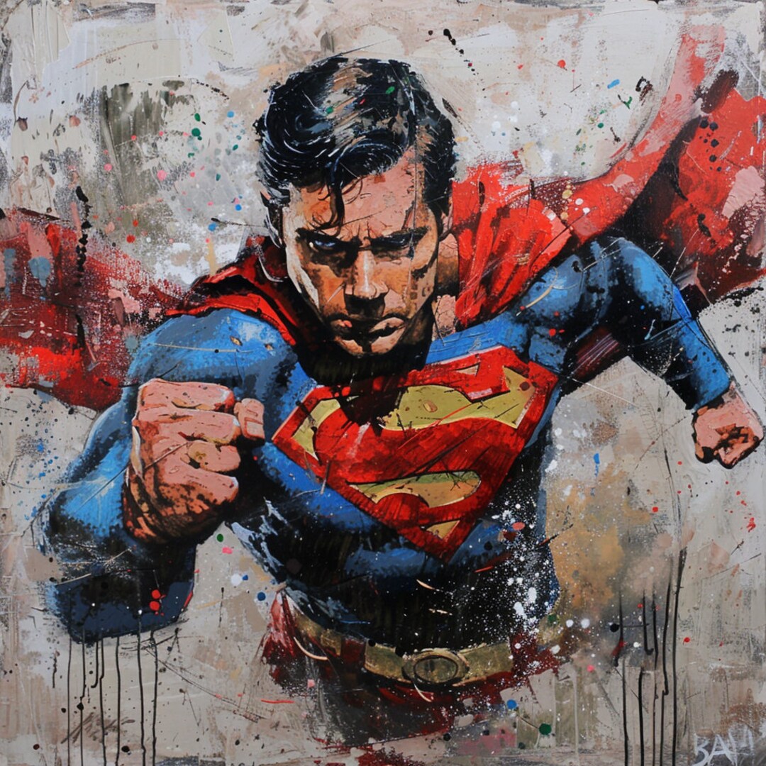 Superhero Acrylic Painting on Canvas 3636 In - Etsy