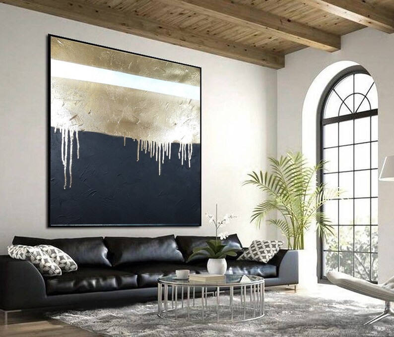 Oversized Wall Art Gold Leaf Painting Abstract Painting on Etsy
