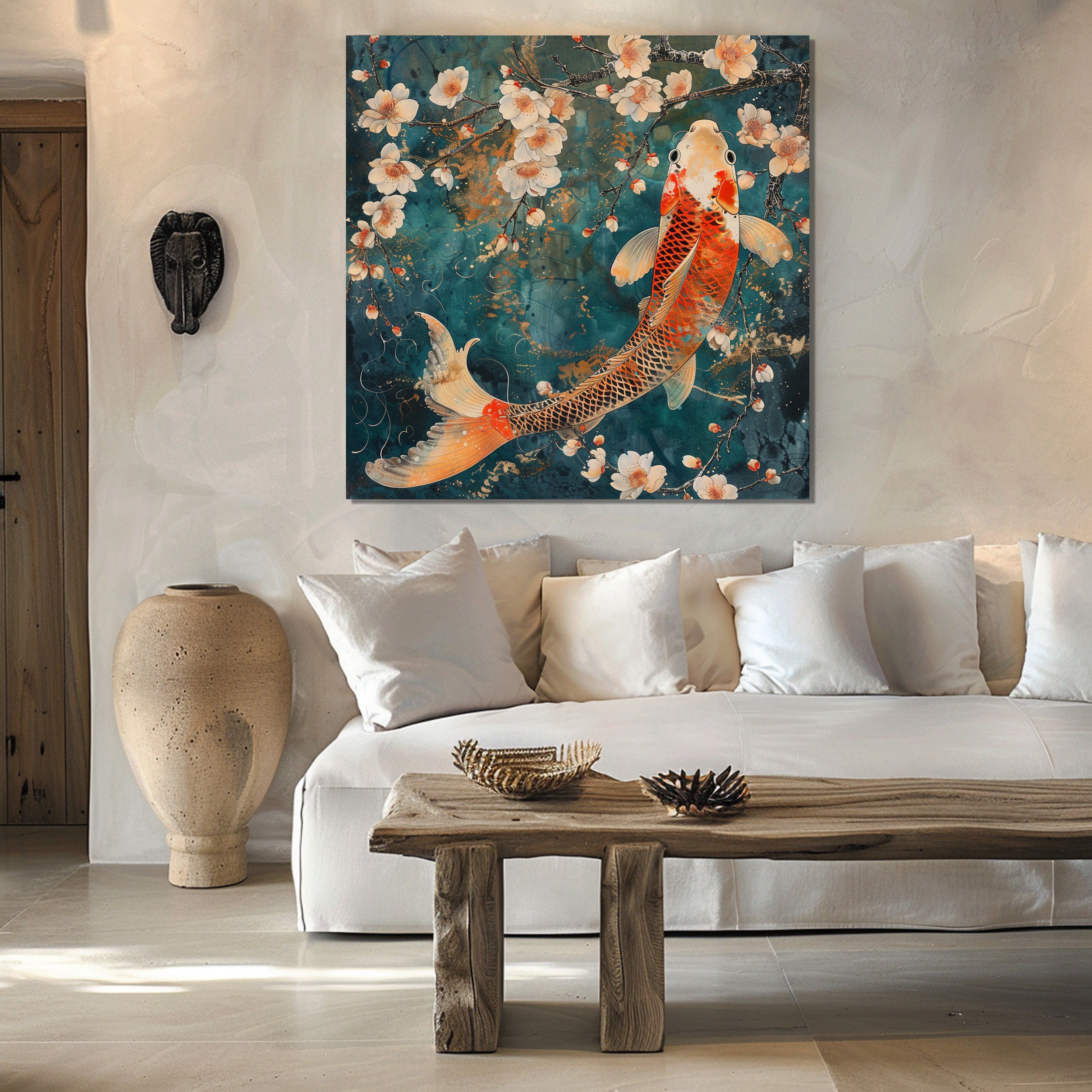 Koi Fish - Japanese Painting, Original Canvas Art - Etsy