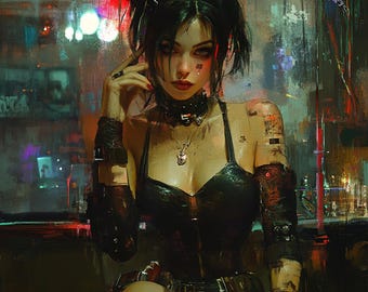 one-of-a-kind oil painting "Club mood", figurative realistic painting
