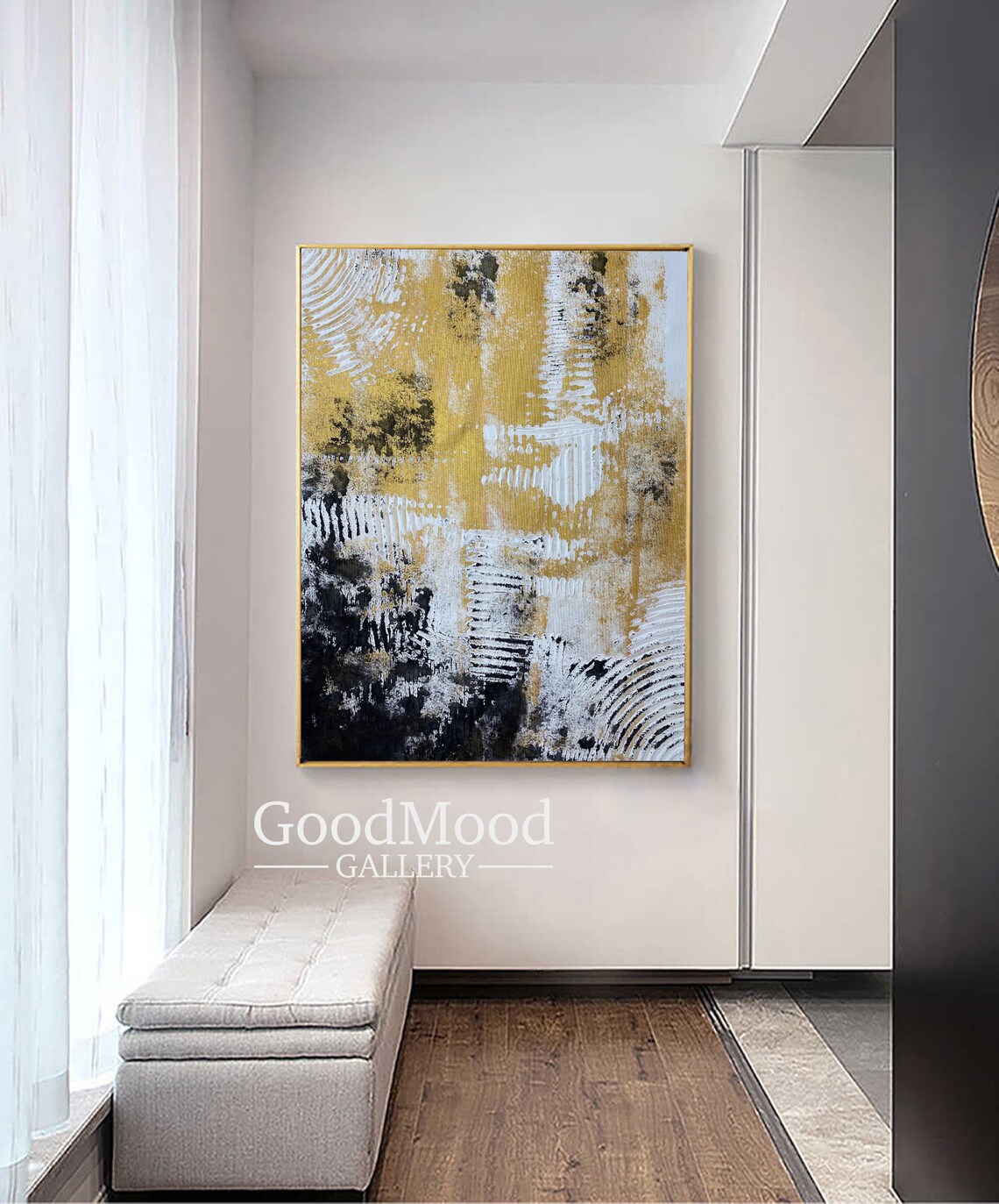 Gold And White Wall Art Gold Foil Abstract Wall Art Rich Etsy