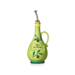 Garrafa de óleo de cerâmica 0,75 lt com tampa dosadora - garrafa de cerâmica para azeite - Fabricado na Itália - Coleção Clássica