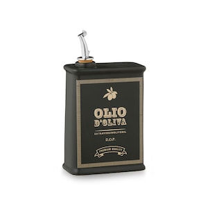 Garrafa de óleo de cerâmica com tampa dosadora - garrafa de cerâmica para azeite - Fabricado na Itália - Coleção Vintage