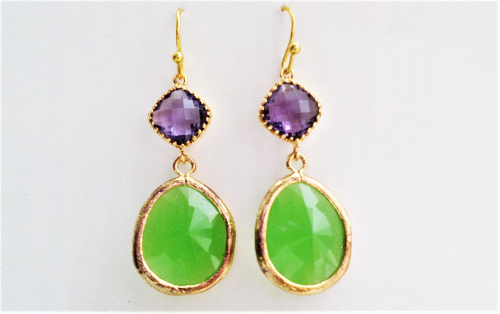 Peridot and amethyst earrings Clearance