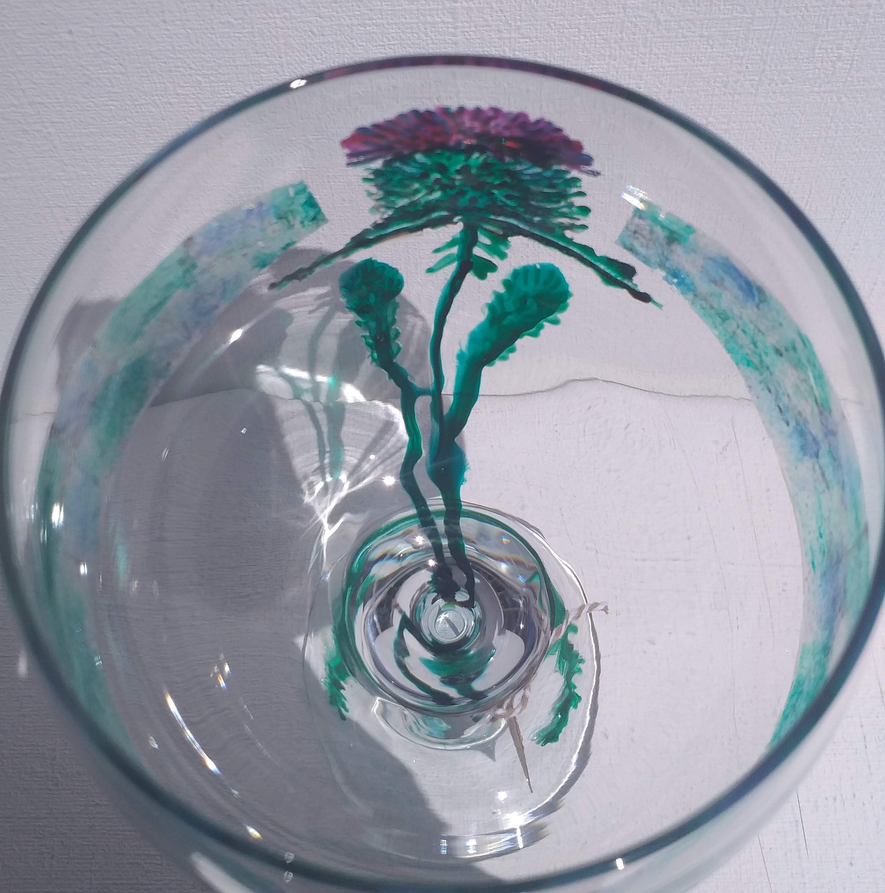 Scottish Thistle Hand Painted Gin Glass can personalise not Etsy