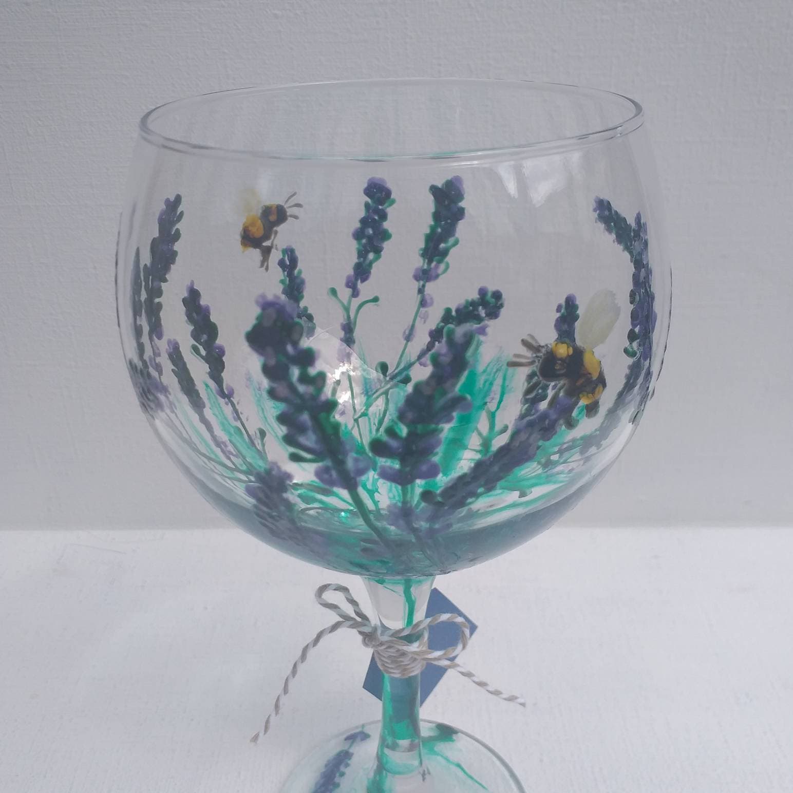 Layzzzeee Lavender Hand Painted Gin Glass can Personalise Etsy UK