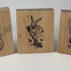 XL Handmade Rubber Alice in Wonderland Stamps