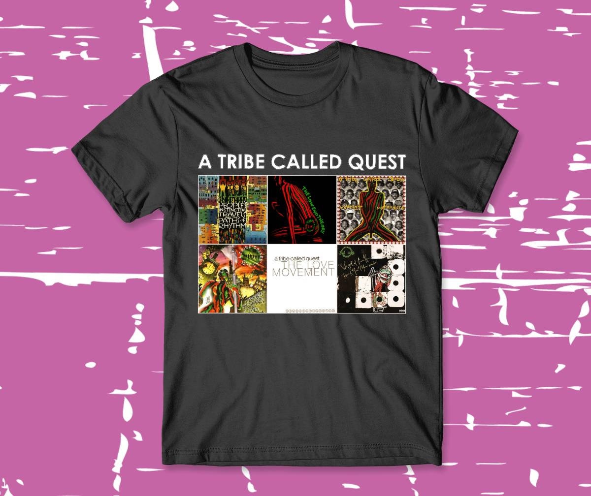 a tribe called quest ビンテージ　Tシャツ　Rap tee Vintage A Tribe Called Quest Graffiti Art Yellow Logo Rap