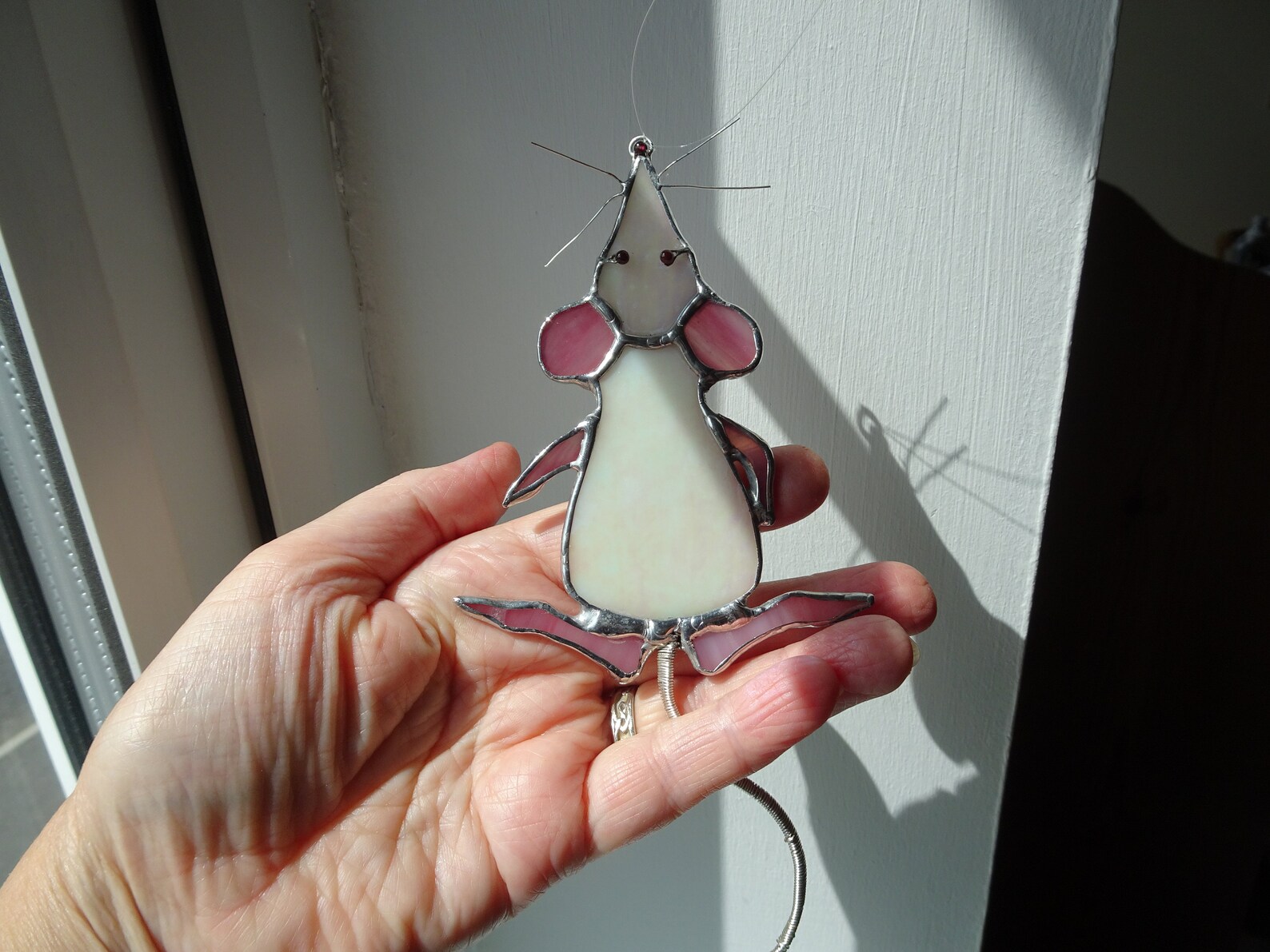 Cheeky White Mouse cute Mouse Stained Glass Suncatcher Etsy