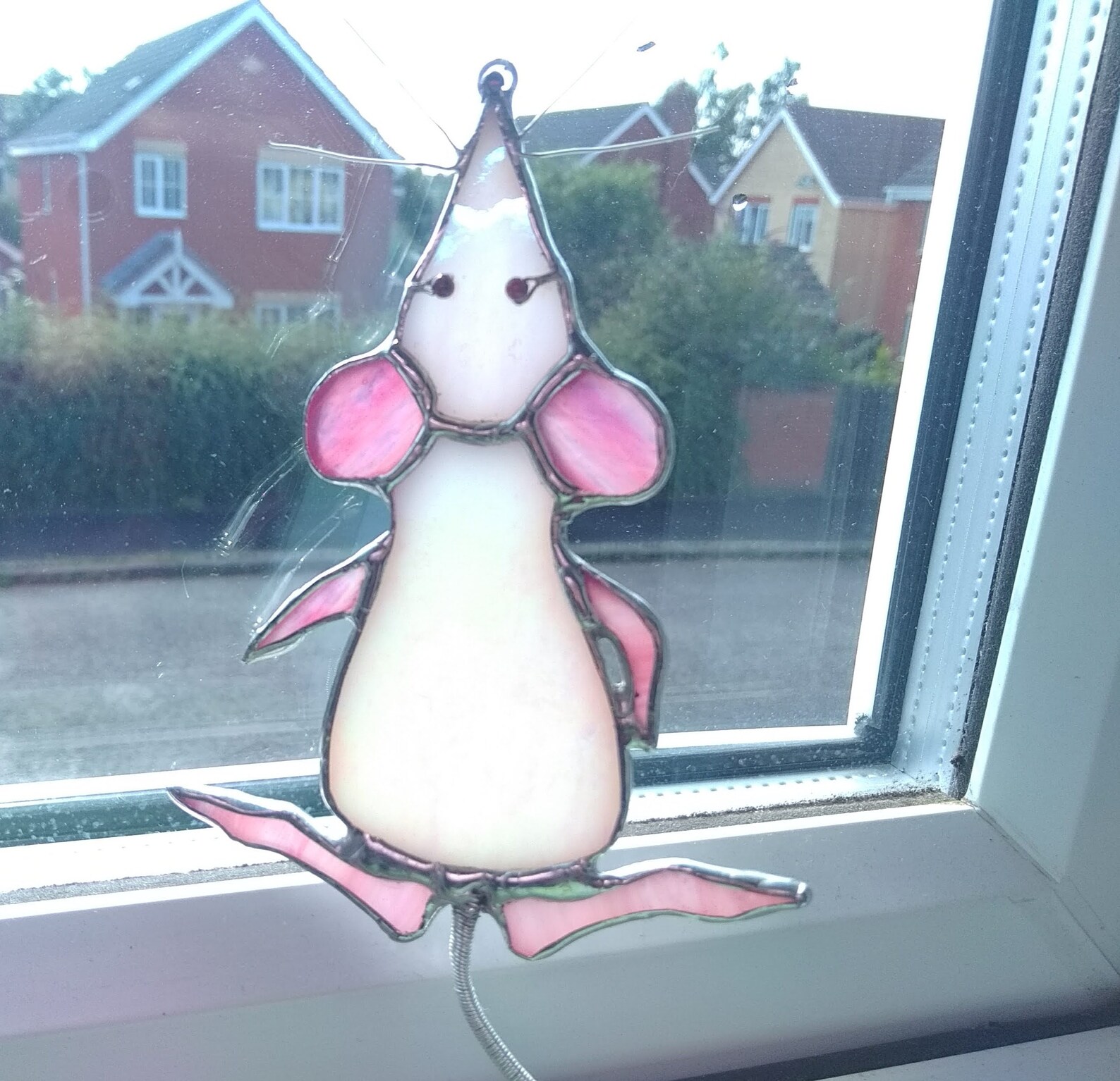 Cheeky White Mouse cute Mouse Stained Glass Suncatcher Etsy