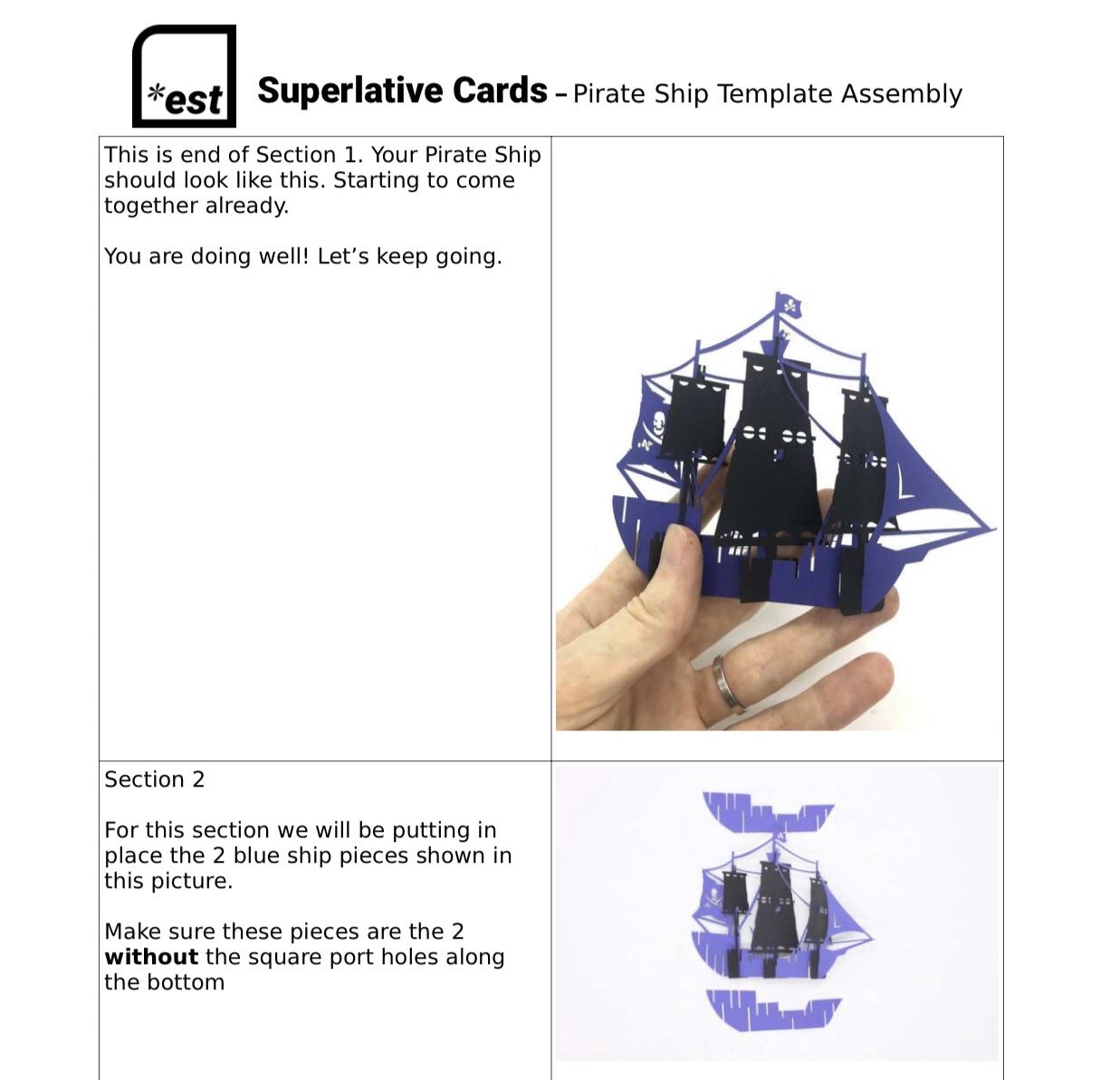 Pop up Pirate Ship Card Template for Silhouette and Cricut (digital ...