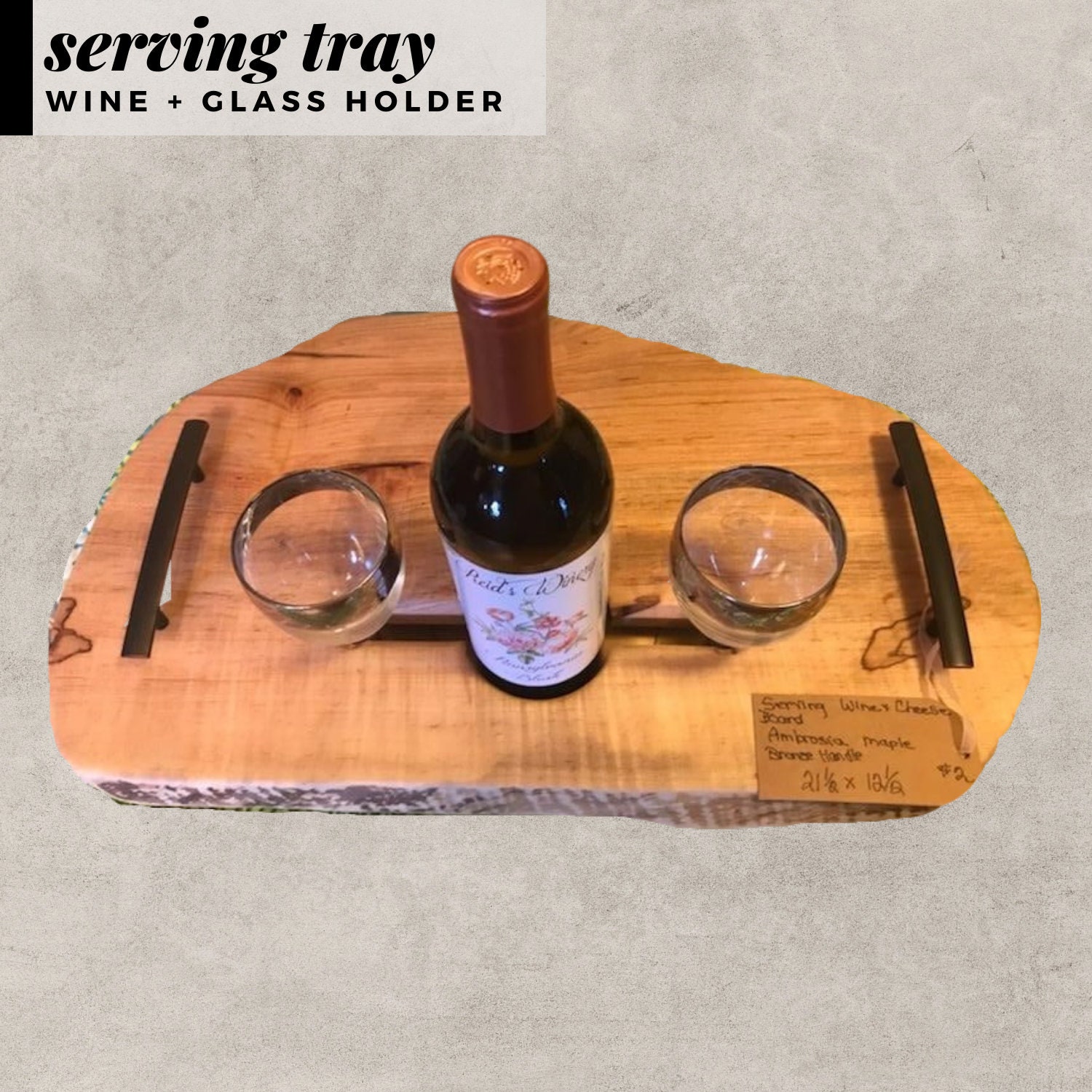 Serving Tray Wine Glass Holder Etsy