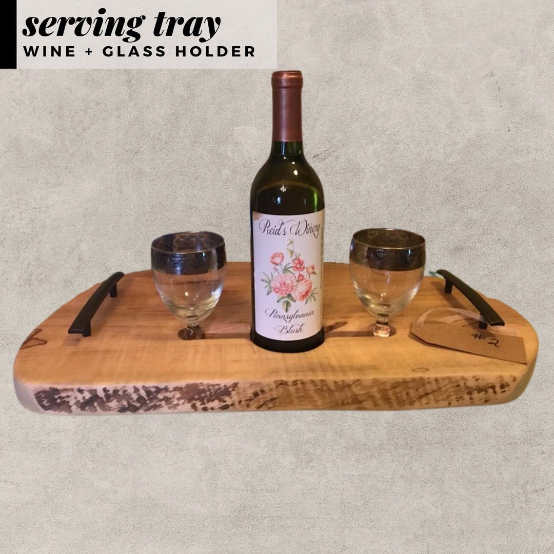 Serving Tray Wine Glass Holder Etsy