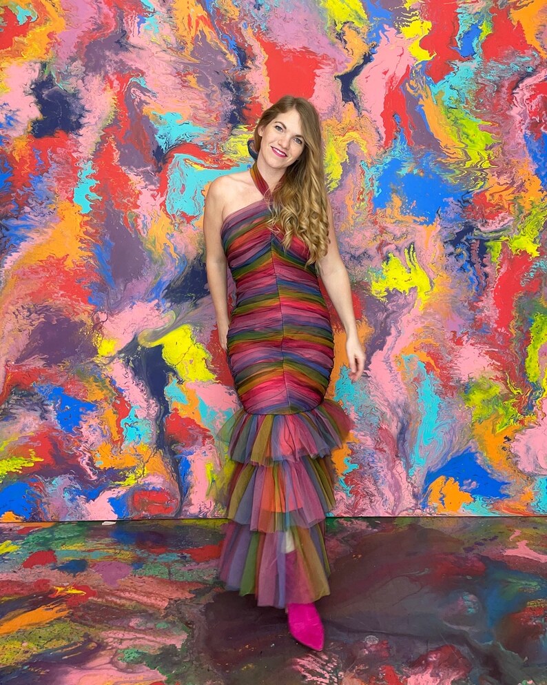 Rainbow Tulle Mermaid Dress image 8