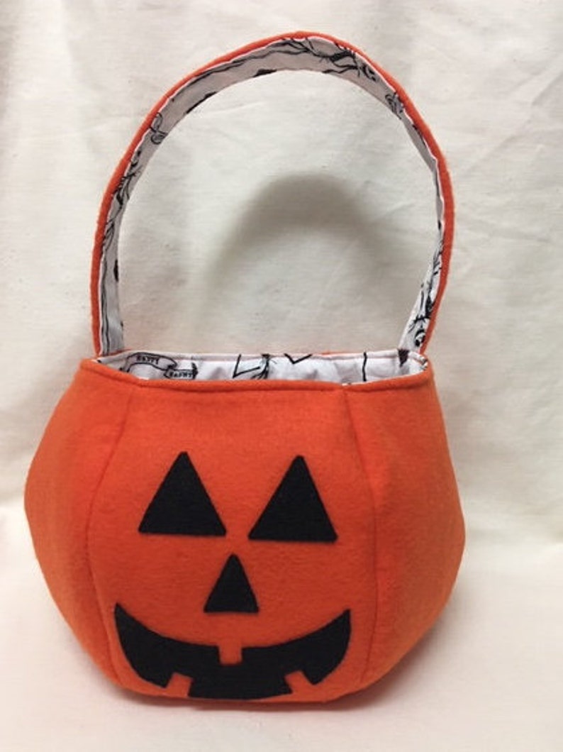 Trick or Treat Bag Bucket Basket Pumpkin Jack O Lantern Halloween holiday candy holder Jack Skellington Nightmare before christmas reusable