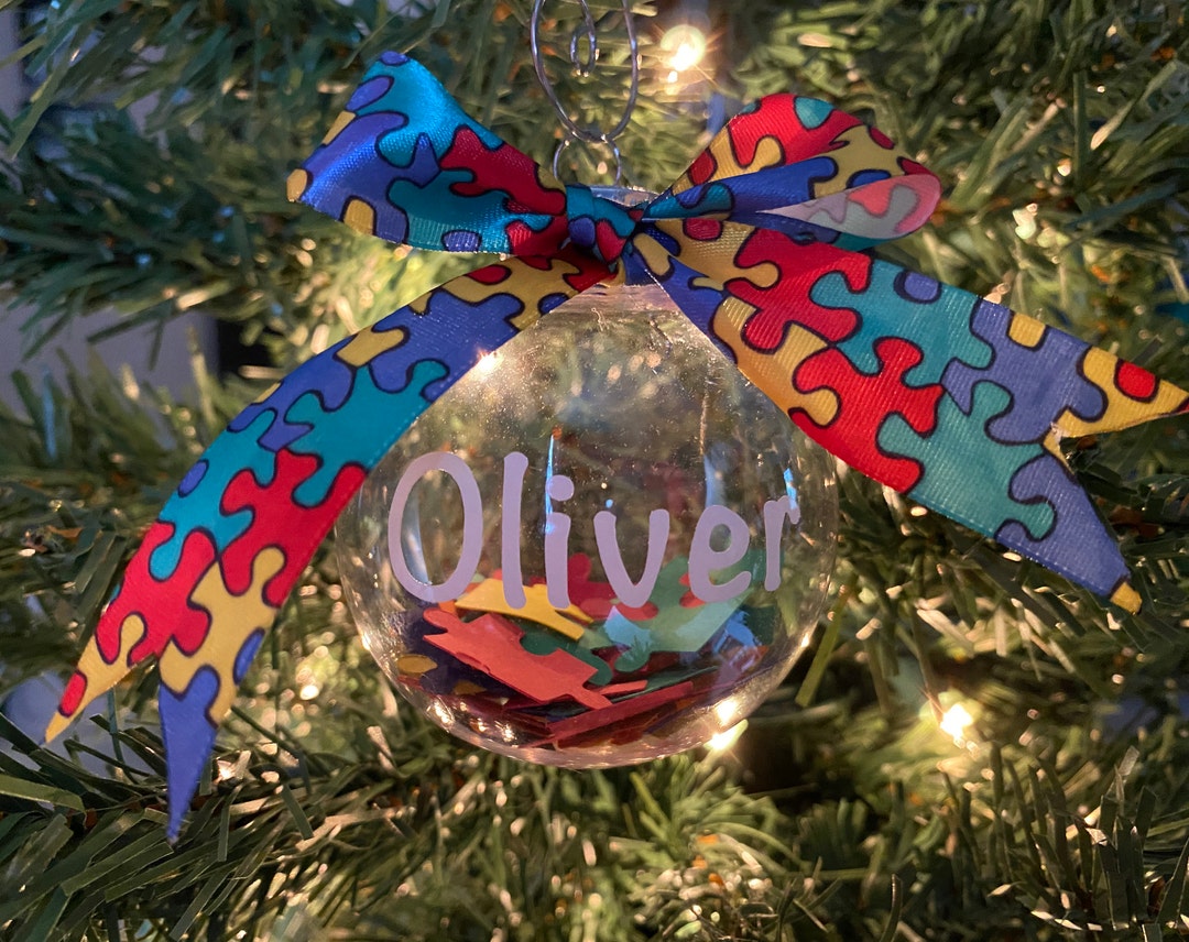 Custom Autism Awareness Christmas Ornament - Etsy