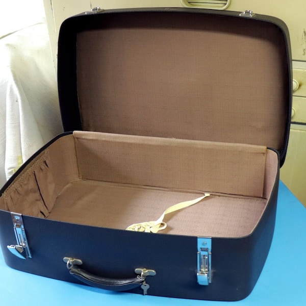 Antler vintage suitcase 1950's dark grey / home decor vintage suitcase / vintage suitcase photo prop