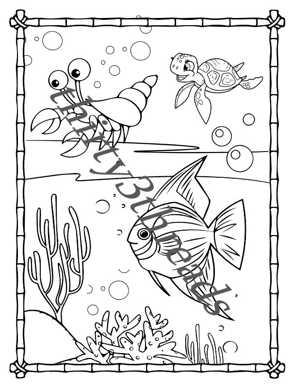 Colors of the Sea Printable Coloring Book - Etsy