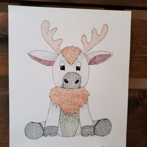 Hatch pattern moose