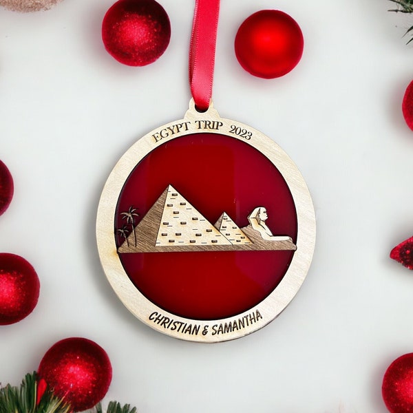 Personalized  Egypt Ornament, Egypt Christmas Ornament, Egypt Ornament, Travel Souvenir, Vacation ornament, , trip to Egypt