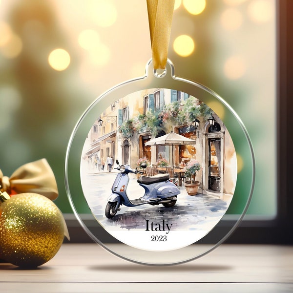 Personalized Italy Ornament, Rome, Italy Christmas Ornament,  Italian Ornament, Travel Souvenir, Vacation ornament Italia,