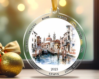 Personalized Italy Ornament, Italy Christmas Ornament,  Italian Ornament, Travel Souvenir, Vacation ornament Italia, Italy Souvenir, Venice.