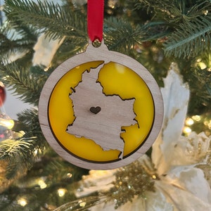 Personalized Colombia Ornament, Colombia Christmas Ornament,  Colombian Ornament, Travel Souvenir, Vacation ornament, Colombia Souvenir.