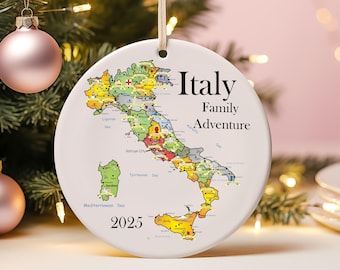 Personalized Italy Ornament, Italy Christmas Ornament,  Italian Ornament, Travel Souvenir, Vacation ornament, Italia, Italy Souvenir.