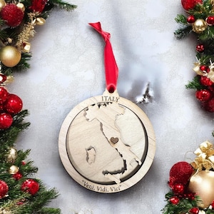 Italy Ornament, Italy Christmas Ornament,  Italian Ornament, Travel Souvenir, Vacation ornament, Italia, Italy Souvenir.