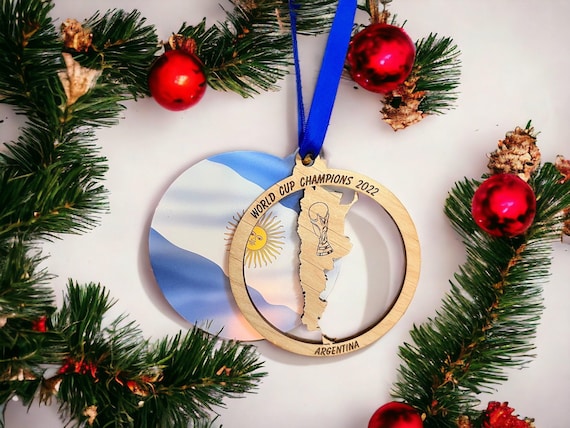 Argentina World Cup Champions Ornament, Argentina Christmas Ornament, Travel Souvenir, Vacation ornament, World cup 2022