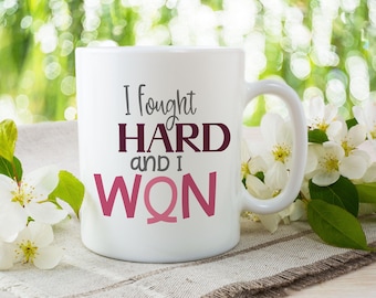 Breast Cancer Survivor Mug, Awareness Ribbon Gift