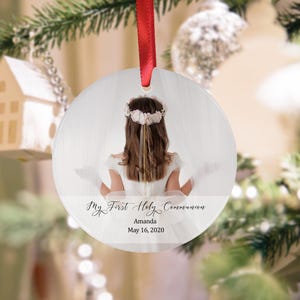 Personalized Christmas My First Holy Communion Ornament photo, Christmas Ornament Keepsake, Christmas Ornament, Custom Ornament.