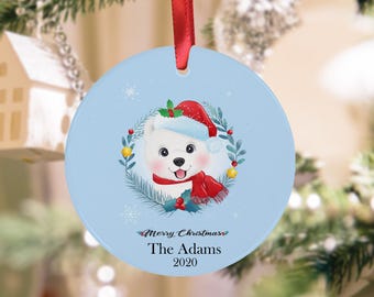 Ornamento natalizio personalizzato per la famiglia, cucciolo di cane, ricordo di Natale, ornamento natalizio, ornamento personalizzato.
