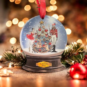 The Nutcracker Wooden Personalized Christmas Snowglobe Ornament Keepsake, Christmas Ornament, Custom Ornament, Christmas decoration.
