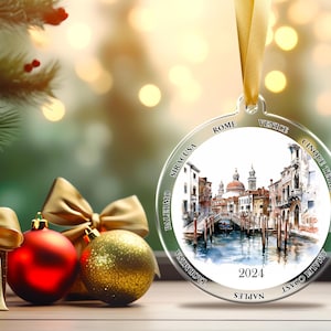 Personalized Italy Ornament, Italy Christmas Ornament,  Italian Ornament, Travel Souvenir, Vacation ornament Italia, Italy Souvenir, Venice.