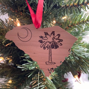 Personalized South Carolina Christmas Ornament, Wooden Ornament, Christmas State, South Carolina Home Wooden Ornament, The Palmetto State.