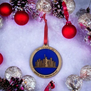 Personalized  New York City Ornament, New York Christmas Ornament, NYC Ornament, Travel Souvenir, Vacation ornament, , trip to New York