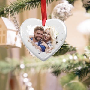 Gepersonaliseerd Ons Ornament van de foto van het Ornament van Eerste Kerstmis Het Ornamentherinnering van het huwelijk, het Ornament van Kerstmis, het Ornament van de Douane.