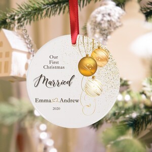 Personalized Our First Christmas Married Ornament Wedding Christmas Ornament Keepsake, Christmas Ornament, Custom Ornament.
