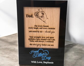 Personalisierter Vatertagsrahmen - Ein nachdenkliches individuelles Geschenk für Papa mit gravierter Nachricht und Name - Perfekt, um die Großartigkeit ihres Vaters zu feiern