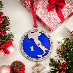Personalized Italy Ornament, Italy Christmas Ornament,  Italian Ornament, Travel Souvenir, Vacation ornament, Italia, Italy Souvenir.