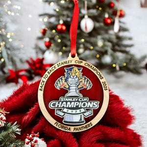 Florida Panthers Back to Back Stanley Cup Champions  Ornament, Florida Panthers Christmas Ornament, Stanley Cup Winner 2025