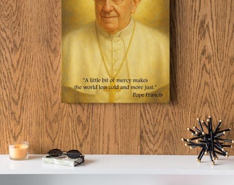 Gedenk-Papst Franziskus Leinwand, RIP Franziskus, Gedenkleinwand, Wandkunst.